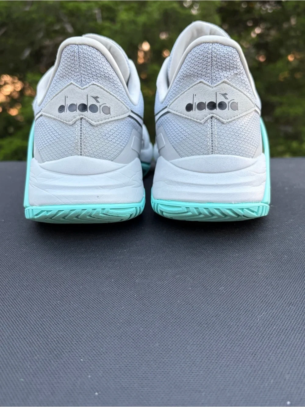diadora B.Icon 2 AG All Ground Sneakers Athletic Silver Aruba Blue walk Sz 9.5